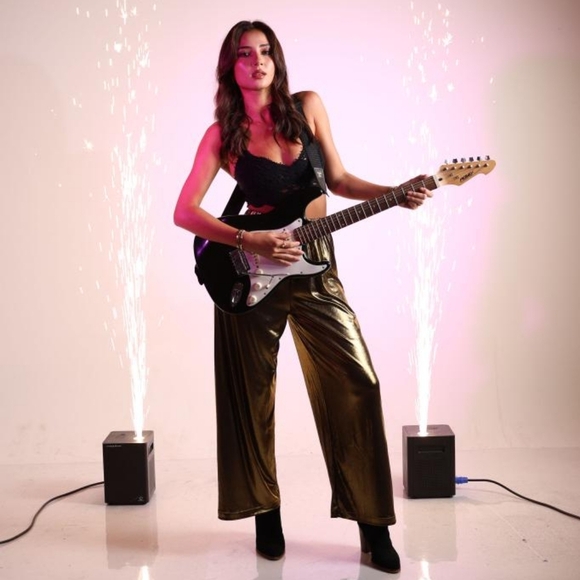 19873 American Apparel Metallic Wide Leg Pant Gold size Small retro 90s casual - Picture 1 of 7